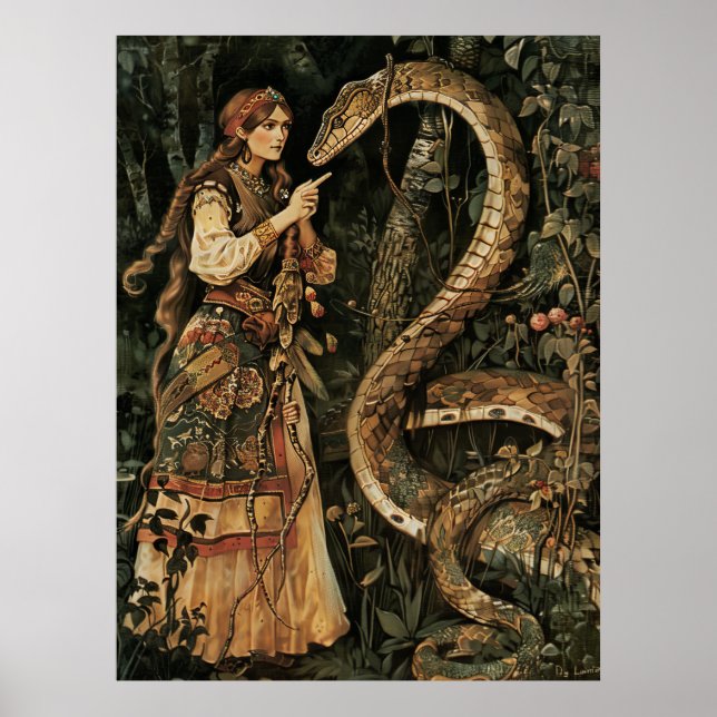 Gamla ryska konst av Viktor Vasnetsov Slavic God P Poster (Framsidan)