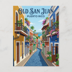 Gamla San Juan historiska distriktet Puerto Rico Vykort