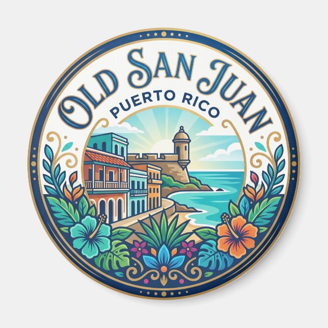 Gamla San Juan Puerto Rico Magnet (Framsidan)