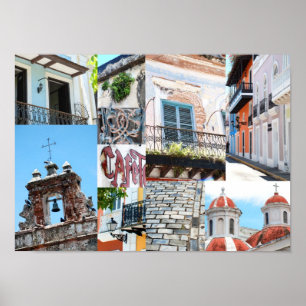Gamla San Juan, Puerto Rico - Photo Collage Poster