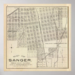 Gamla Sanger CA Karta (1891) Poster