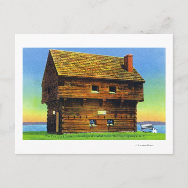 Gamla Saratoga Battlefield Blockhouse Exterior Vykort (Framsida)