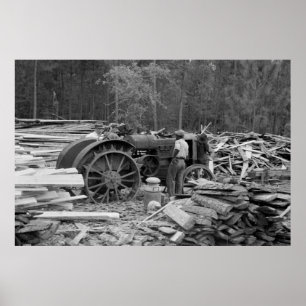 Gamla Sawmill Tractor, 1935 Poster