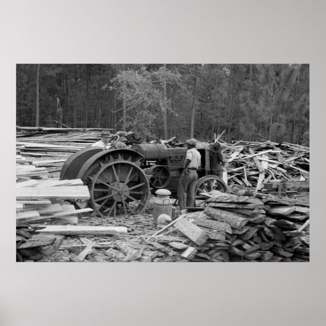 Gamla Sawmill Tractor, 1935 Poster (Framsidan)