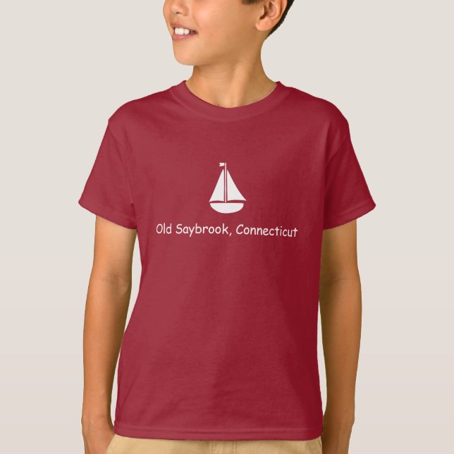 GAMLA SAYBROOK-ANSLUTNINGAR MED SAILBOAT t-shirt (Framsida)