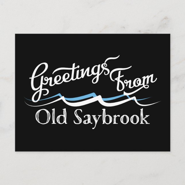 Gamla Saybrook Vatten Vågar Vykort (Framsida)