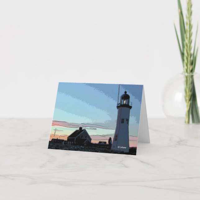 Gamla Scituate Lighthouse - tack Kort (Framsida)