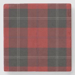 Gamla Scots Tavern Klan Ramsay Red Black Tartan Stenunderlägg