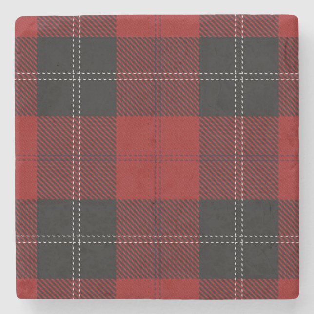 Gamla Scots Tavern Klan Ramsay Red Black Tartan Stenunderlägg (Framsidan)