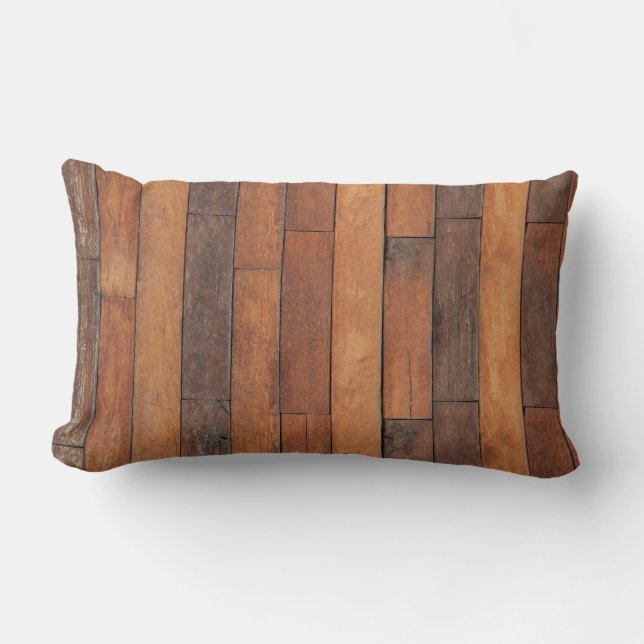 Gamla Shabby Wood Flooring Lumbarkudde (Framsida)