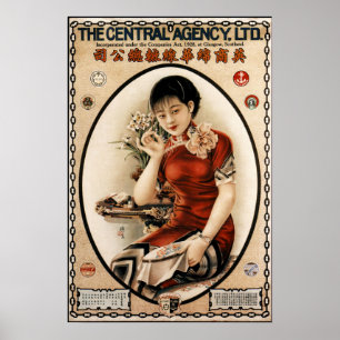 Gamla Shanghai 1930 Elegant Women Advertising Post Poster