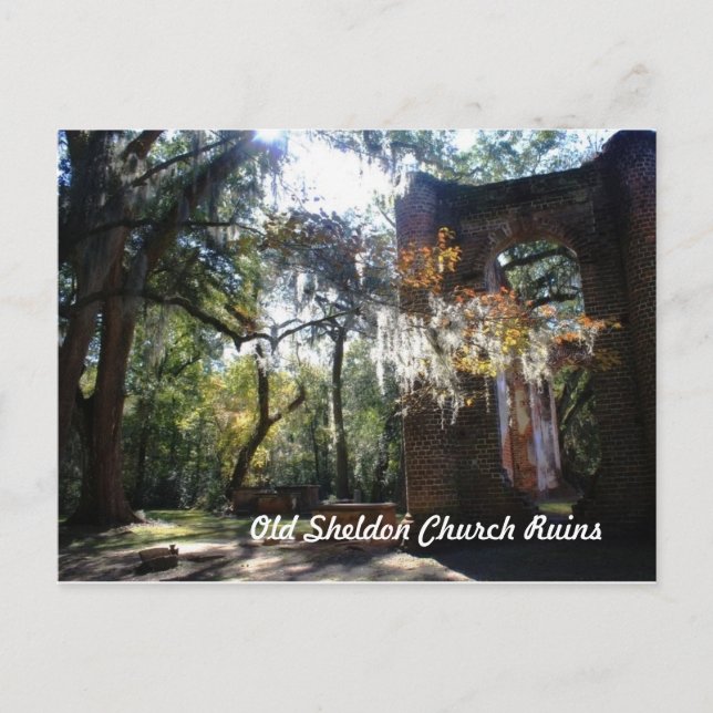 Gamla Sheldon Church Ruins Vykort (Framsida)
