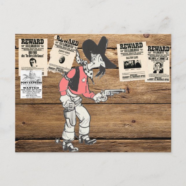 Gamla Sherrif med Gun Drawn Vykort (Framsida)