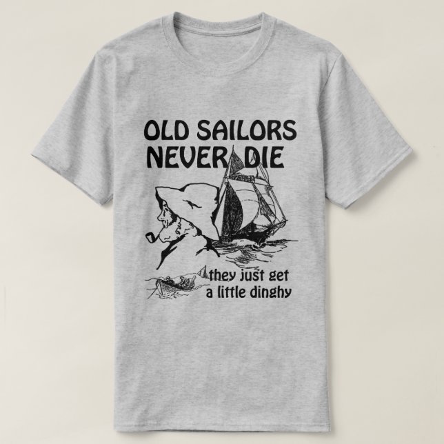 Gamla sjömän dör aldrig Manar Basic Grått Tröja (Design framsida)