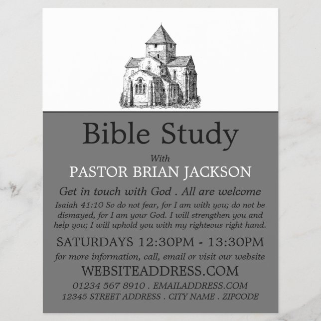 Gamla sketchkyrkan, kristen bibelklass Advert Reklamblad (Framsidan)