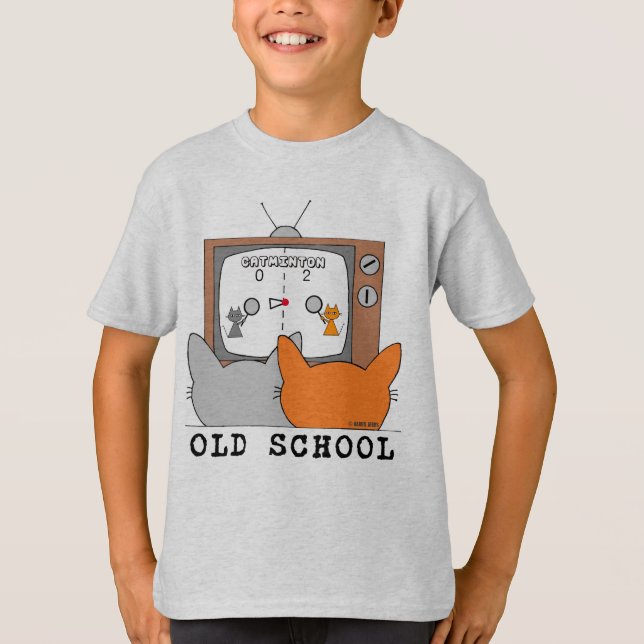 GAMLA SKOLAN Retro datorspel Katter T Shirt (Framsida)