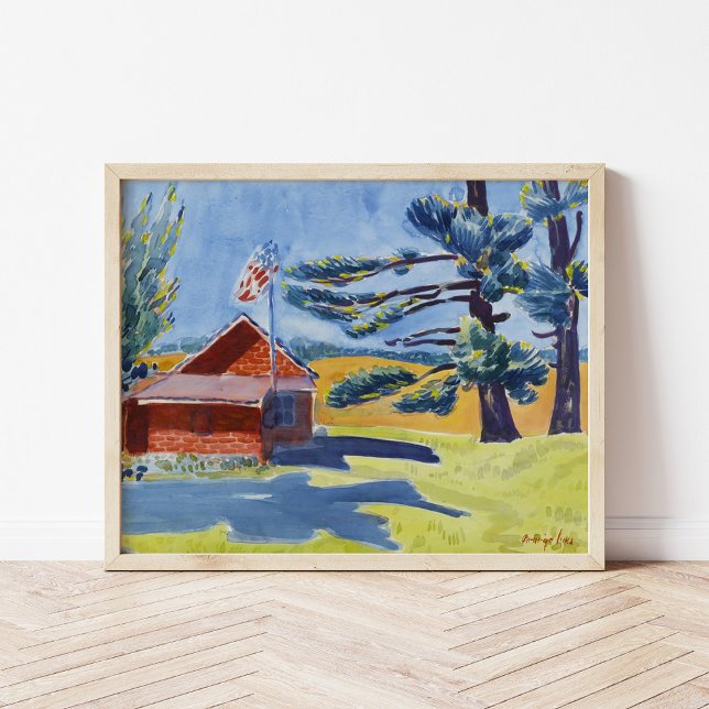 Gamla skolhuset, Ryders | George Luks Poster (Skapare uppladdad)