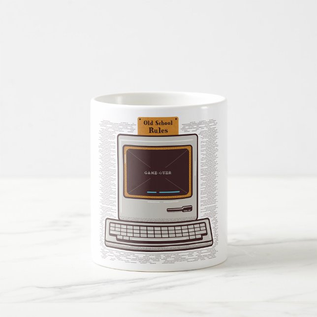 Gamla skolregler Retro datorspel Game Over Kaffemugg (Skapare uppladdad)