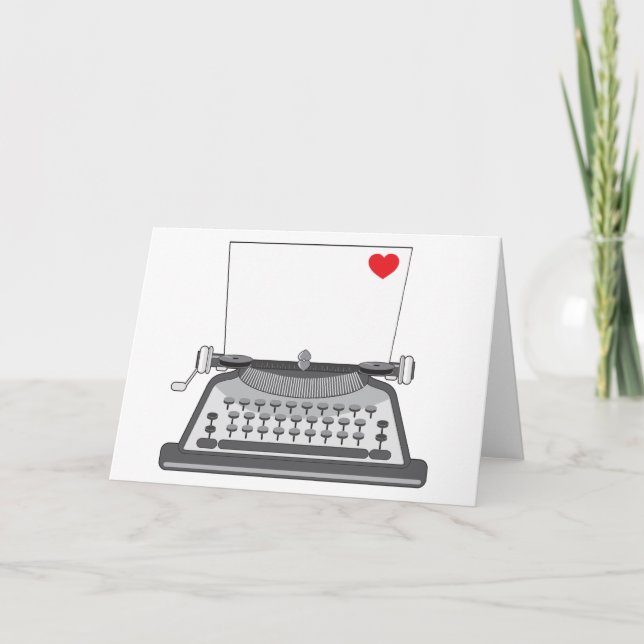 Gamla skrivmaskin Heart Kort (Framsida)