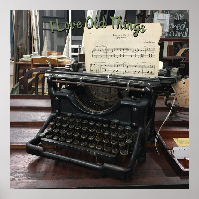 Gamla skrivmaskiner och Lakan Music Poster (Framsidan)