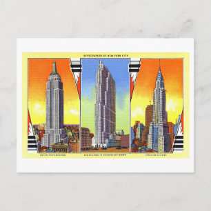 Gamla skyskrapor i New York City Vykort