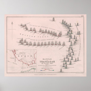 Gamla slaget i Trafalgar Karta (1902) Poster