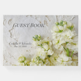 Gamla snöre med vita blommor bröllop gästböcker