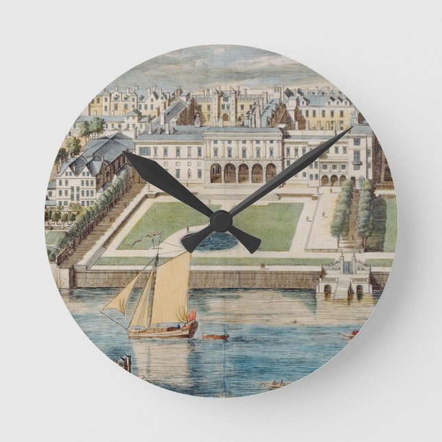 Gamla Somerset House på Strand, graverat av Jean Rund Klocka (Framsida)