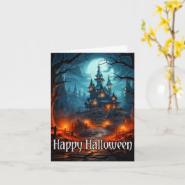 Gamla Spooky Mansion Happy halloween Kort