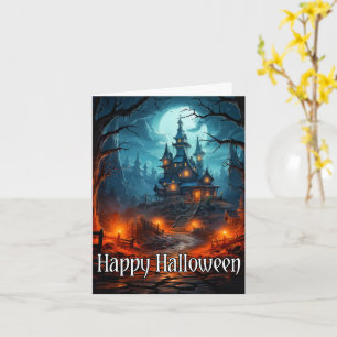 Gamla Spooky Mansion Happy halloween Kort
