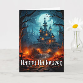 Gamla Spooky Mansion Happy halloween Kort