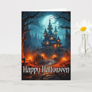 Gamla Spooky Mansion Happy halloween Kort