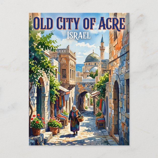 Gamla staden Acre Israel Vykort (Framsida)