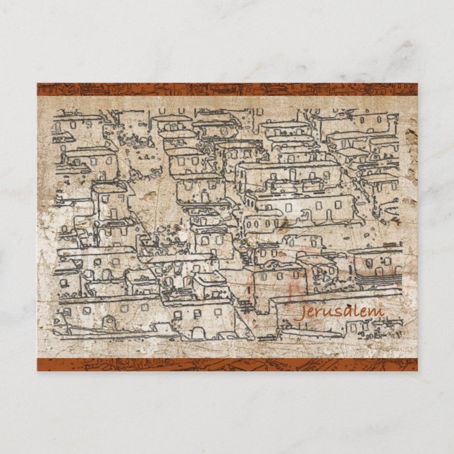 Gamla staden Jerusalem Vykort (Framsida)