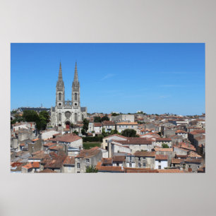 Gamla staden Niort Skyline, Frankrike Poster