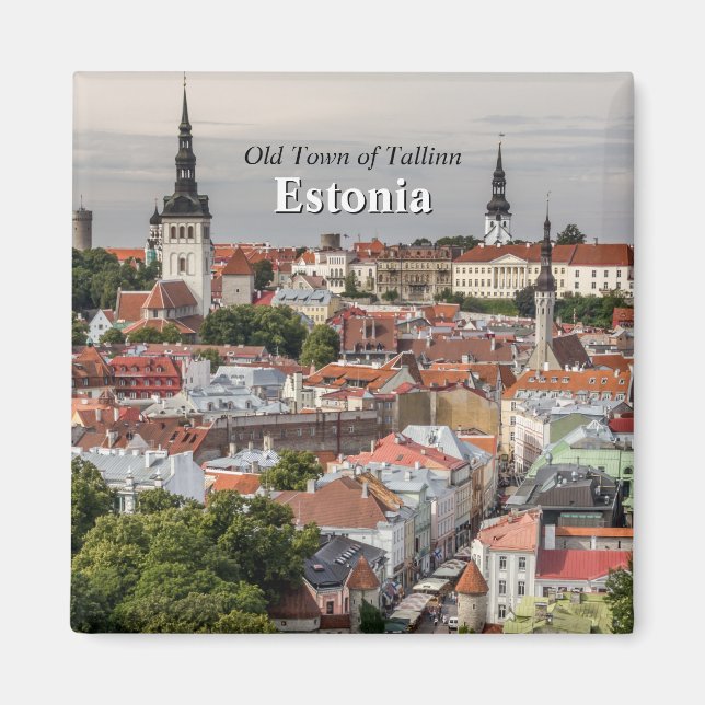 Gamla staden Tallinn Estland Magnet (Framsidan)