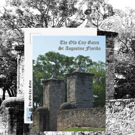 Gamla Stadens Portar Historiska St Augustine FL Vykort