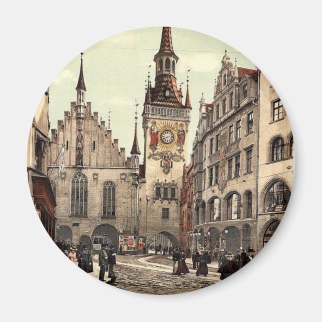 Gamla stadshuset, München, Bayern, Tyskland magnif Magnet (Framsidan)
