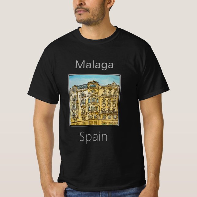 Gamla stadsområden, Malaga, Spanien T Shirt (Framsida)