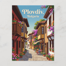 Gamla stan gränden, Plovdiv Bulgarien Vykort