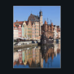 Gamla Stan i Gdansk i Polen Vykort<br><div class="desc">Gamla Stan i Gdansk med reflektioner på floden Motlawas vatten i Polen.</div>