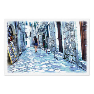 Gamla stan, Kotor, Montenegro Fototryck