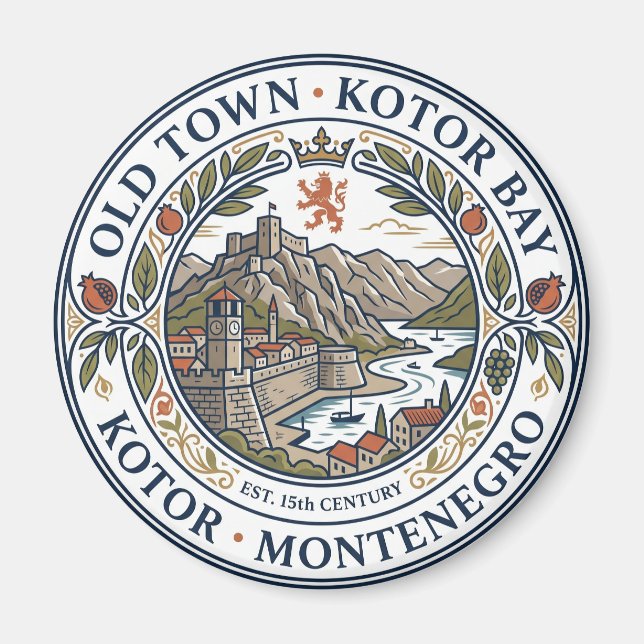 Gamla stan Kotor Montenegro Magnet (Framsidan)