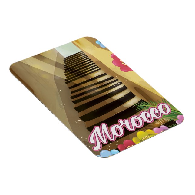 Gamla stan Marocko reseinformation affisch Magnet (Högersidan)