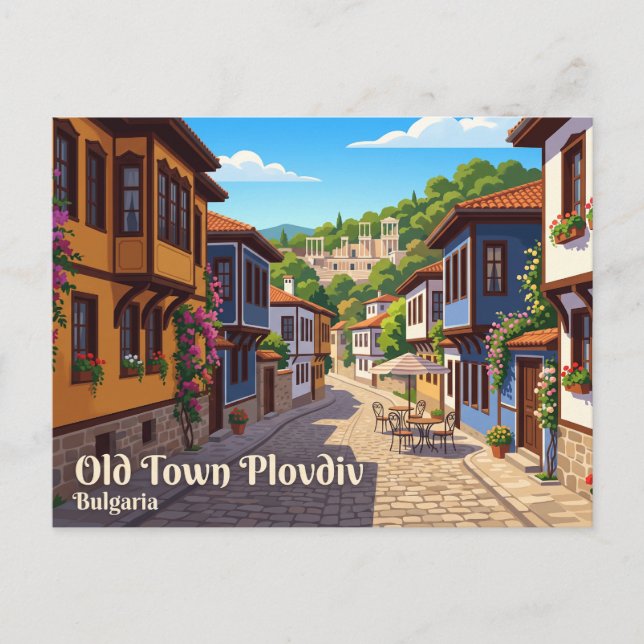 Gamla stan Plovdiv Bulgarien Vykort (Framsida)