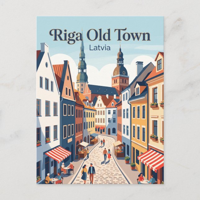 Gamla stan Riga Lettland Vykort (Framsida)