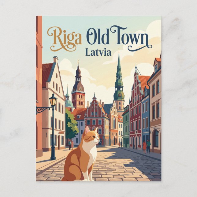 Gamla stan Riga Lettland Vykort (Framsida)