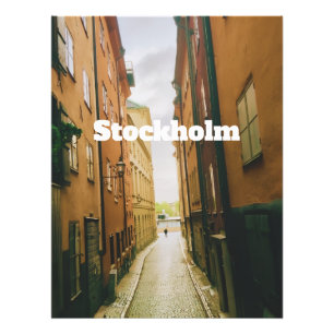 Gamla Stan, Stockholm Souvenir, Retro Europeisk Fototryck