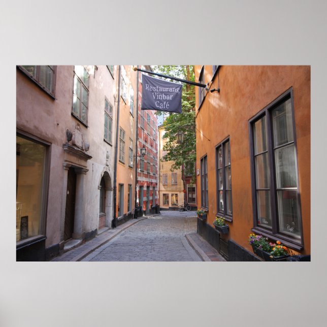 Gamla Stan, Stockholm, Sverige; Pastels Cobbleston Poster (Framsidan)