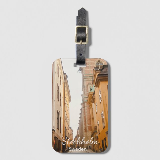 Gamla Stan, Stockholm, Sverige Souvenir Bagagebricka (Framsida vertikal)